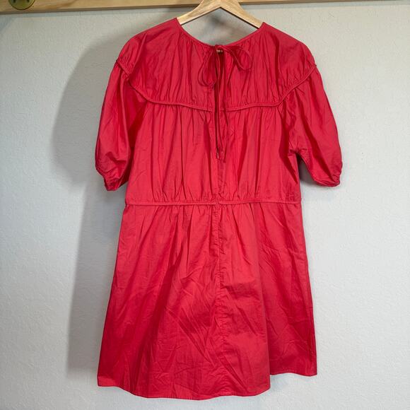 Women's Nasty Gal Back in a Mini Deep Pink Tiered Short Sleeve Dress Size 4 NEW - Picture 7 of 9